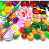 Cutting Play Food Toy — Pretend Fruit & Vegetables Set (Cutting Kit for Toddlers & Preschoolers)